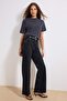 Antrasit Yüksek Bel Wide Leg Geniş Paça %100 Pamuk Non-Stretch Jeans TWOAW24JE00089 - 7