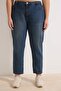 Mavi Yüksek Bel Mom Fit %100 Pamuk Denim Büyük Beden Jeans TBBSS23CJ00038 - 3