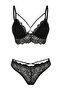 Black Lace Accessory and Cross Piped Detail Stitches Cap Underwear Set Thmss26Cc00014 - 2