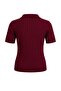 Bordo At Nakışlı Polo Yaka Saç Örgü Triko Bluz TWOSS26BZ00163 - 6