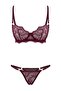 Bordo Brode Çiçekli Kapsız İç Çamaşırı Takımı THMSS26CC00020 - 2