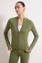 Light Khaki Soft Brushed Fabric Hooded and Reflective Print Knitted Sports Jacket THMAW26SK00000 - 3