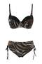 Leopar Desenli Renk Bloklu Balconette Kaplı Yüksek Bel Regular Bikini Takımı TBESS26BT00002 - 5