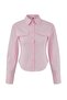 Trendyolmilla Wardrobe Essentials – Pembe Cep Detaylı Vücuda Oturan Dokuma Gömlek | TWOSS26GO00019 - 7