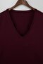 Bordo Pembe 2'li Paket Basic V Yaka %100 Pamuk Örme Büyük Beden T-Shirt TBBSS22TS0705 - 8