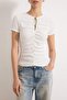 Ecru Fitted/Bodycon Short Sleeve Buttoned Textured Knitted Blouse Twoss26Bz00257 - 4