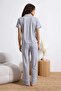 Gri Melanj Biyeli Cep Detaylı Viskon Örme Pijama Takımı THMSS26PT00047 - 4