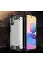 متوافق مع هاتف Redmi Note 10 5G - حافظة واقية مزدوجة الطبقات من نوع Crash Military Tank - باللون الأحمر - 4