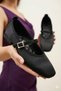 Women's Satin Ballerina Shoes with Stone Detail, Stylish Daily and Special Occasion Shoes, Orthopedic Lightweight - 5