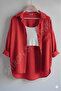 Women's Red Oversized Linen Shirt 100% Cotton
