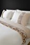 Off-White Earth Line Detailed Frilly Cotton Vintage Plain Double Duvet Cover Set - 5
