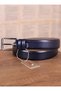 Navy Blue Genuine Leather Belt 3.5 cm - 4