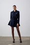 Tweed Mini Skirt Navy Blue