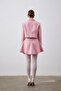 Tweed Jacket with Flap Collar Pink - 4