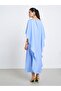 Women Blue Cape Sleeve Midi Dress - 5
