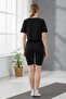 Women's Cotton Stretch Fabric Black Shorts - Black 20987 - 2