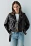 Suni deri biker ceket - 2