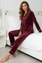 BUTTONED VELVET PAJAMA SET
