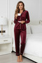 BUTTONED VELVET PAJAMA SET - 2