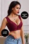 Women's Push up Front Fastened Padded Bonny Floral Patterned Stitch-Free Lace Bralet Bra Bra
