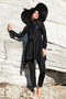 Design Lycra Full Covered Hijab Swimsuit at Waist 1124 Black