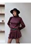 Shoulder Pad Piece Belt Detailed Satin Skirt Set