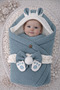 4 Layer Muslin Green Baby Blanket 100% Cotton Natural Organic Sleeping Swaddle Hospital Outlet - 4