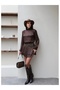 Shoulder Pad Piece Belt Detailed Satin Skirt Set - 2