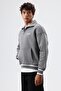 Oversized Polo Neck Sweatshirt Smoked - 5