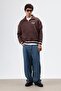 Oversized Polo Neck Sweatshirt Brown