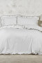 Tılsım Duvet Cover Set Cotton Ruffled (200X220 cm) Cream