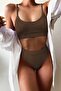 High Waist Twill Tankini Bikini Top - 2