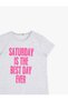Girl's Gray Text Printed T-Shirt - 3