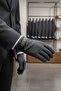 Men's Gray Stylish Gloves |   Fabric & Leather Detailed - 2