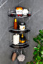 Triple Shampoo Holder with Crystal Shelf and Chrome Lamas Adhesive Bathroom Organizer Corner Shelf