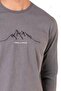 6101 Men's Long Sleeve Crew Neck Pajama Set-Gray - 2