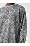 Printed Basic Sweatshirt Raised - 5