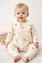 Newborn 100% Cotton Baby Romper - Teddy Bear Patterned, Zippered, Long Sleeve Baby Pajamas - 6