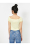 Women's Yellow Scoop Neck T-Shirt - 4