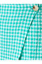 Check Skirt Shorts Button Detailed Pocket - 6