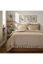 Valentine's Day Double Duvet Cover Set Minimal Heart Pattern Ruffled 4-Piece 100% Cotton