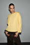 Basil Women's Oversized 100% Organic Cotton Knitted Long Sleeve Yellow T-Shirt - 4