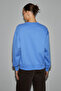 Vaneltina women's organic cotton soft fleece-lined crew neck blue sweatshirt - 5