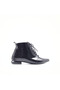 Genuine Leather Wrinkled Patent Leather Black Lace-Up Women's Boots - 2
