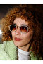 Cream Gold Framed Metal Coffee Gradient Glasses Uv400 Protected Stylish Glass Sun - 4
