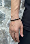 Men's Steel Bracelet with Tiger's Eye and Onyx Natural Stones - Adjustable 22 cm - 2