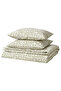 Double Duvet Cover Set, White-Green, 240X220/50X60 cm