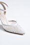 Dante Pointed Toe Lace Detailed Ankle Strap 7 cm Thin Heel Heeled Wedding Bridal Shoes - 4