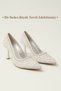 Women's Stone and Pearl Embroidered Engagement, Wedding, Girl Request, Bridal High Heel Evening Shoes