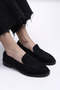 Gigi Women's Loafer Suede Shoes C323-Black - 5
